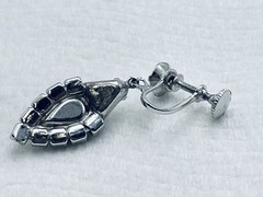 Clear Rhinestone Pear Shape with Halo Dangle Chandelier Earrings Silver Tone