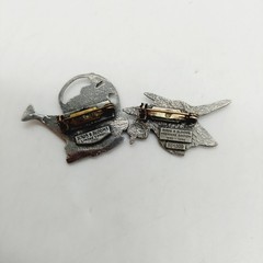 Birds and Blooms Floral Pewter Brooch Pins Limited Edition Vintage Lot of 2