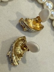 Vintage CIELO Panther Faux Pearl Parure Statement Runway Set Necklace Earrings
