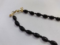 Vintage black glass necklace