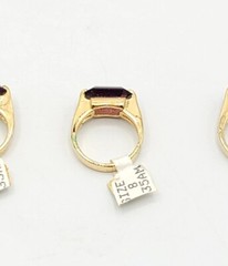 Vtg Sz 8 Ring Lg Purple Cubic Zirconia 18KGE Gold Electroplated Jewelry StyL2