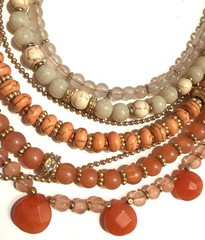 Chico’s Statement Layered Necklace Beaded Glass Stone 18-21” Adjustable