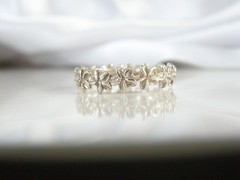 Vintage Hawaiian Sterling Silver Plumeria Eternity Band Ring Size 10