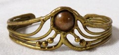 Arts & Crafts OOAK Gilded Bronze Dark Ages Cuff Bracelet