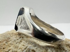 Vintage Men’s Sterling Silver Moss Agate Ring
