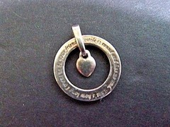 STERLING SILVER ROUND ‘FRIENDSHIP’ CHARM DANGLE HEART 925 SEE DESCRIPTION