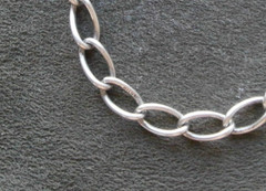 Large Elongated Oval Wavy Link Vintage Sterling Silver Bracelet 7.25″~ 10.3g