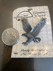 Adventure West Pewter Flying Eagle Tie Tack Lapel Pin USA MADE