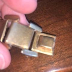 1940’s Heavy Chunky Spanish Damascene Link Bracelet Gold Black Silver