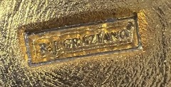 Vintage R.J. Graziano Signed Matte Gold-Tone Shield Drop Clip-On 2.5” Earrings