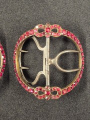 Georgian shoe buckles silver, gilt, steel, and red pastes circa 1760