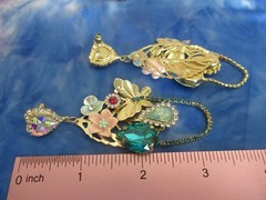 Stunning Crystal Gems Multi-Color Golden Wing Butterfly Statement Earrings NEW