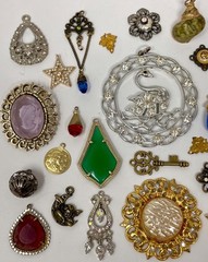 Lot Vtg & Modern Victorian Art Deco Style Pendants Findings Jewelry Craft Jn