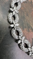 FAS STERLING SILVER 925 & CRYSTAL LINK BRACELET JEWELRY SAFETY CLASP 7.5” 🩶