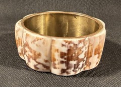 Vintage Philippine Shell Cuff Bracelet Handmade Inlaid Inlay Boho Beach 3-1/8”