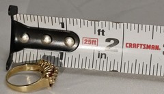 14K Yellow Gold 3 Row Diamond and Ruby Ring 3.2 grams – Size 5.5-6