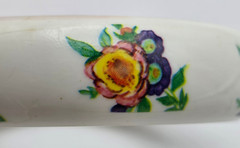Vintage White Floral Lucite Bangle Bracelet 8 In Retro Cottagecore 17mm Wide