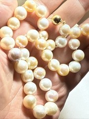Choker Cultured Pearl 14k 9mm Ball Clasp 10mm Big Multicolor Pearls 16.5” Unused