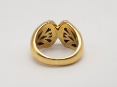 Signed MOVADO $5450 1ct VS F IDEAL CUT Diamond 18k Yellow Gold Band Ring 11g