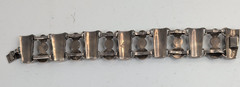 Vintage Taxco Mexico 925 Sterling Silver Modernist Bead Panel Bracelet 40g