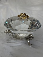 Vintage New Old Stock Gold Plated Love Knot Ring Adjustable Band Y2K Faux Stone