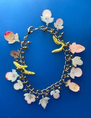 Fun Bright Cheerful Vintage 1960s Fruits Tutti Frutti Fruit Charm Bracelet
