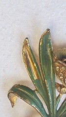 1930’s Pot Metal Flower Brooch ~cold paint