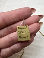 VTG NAPIER NWT 2 PC Modernist Wave Necklace Set 14” 14.5” Two Tone