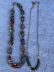 Estate Find Costume Jewelry Lot-Necklaces-Brooches-Bangles -17 Pieces