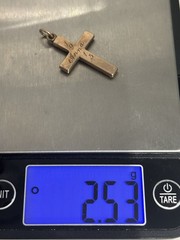 ATQ 1915 Rose Gold Filled Cross Pendant Yellow Gold Flower Accents 1.25″ ANNA