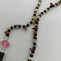 Necklace Beaded Multicolor Plastic Stone Glass Beads