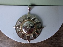 Vintage 925 Sterling Silver Sun Face Pendant 3″ Large Celestial Thailand 13.9 g