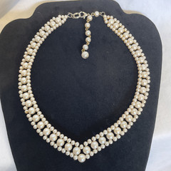 16 inch Faux Pearl Necklace Elegant Multi-Strand Choker Vintage Style Jewelry