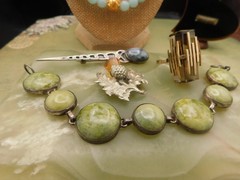 Antique jewelry lot Art Deco sterling bracelet silver SCOTLAND pcs. amazing ring
