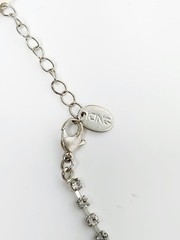 Vintage Signed ICING Silver Tone Rhinestone Necklace – 15″