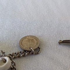 Vintage 1950-1970 Netherlands 10 Cent Coins Charm Bracelet Dutch Clogs 6″