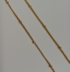 Vintage Gold Tone Satellite Box Chain Beaded Layering Choker Necklace 16″