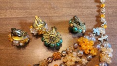 Vintage Jewelry Lot – Rhinestones – Sarah Cov Earrings NOS – Aurora Borealis