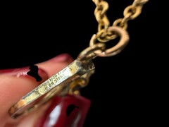 Automade 12k Gold Filled Floral Art Nouveau Pendant Vintage Steel Necklace