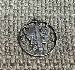Vintage Sterling Silver 1944 Mercury Dime Coin Cut-Out Bracelet Charm 1.7g