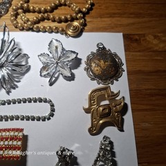 Vintage Costume Jewelry brooch Lot + Etc Rhinestones Earrings bracelet Necklace