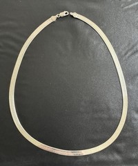 Vintage Sterling Silver 925 18” Necklace Flat Herringbone Italy 12.71g