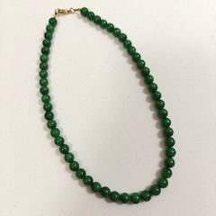 Vintage Lot of Two Beaded Necklaces Green Orange Coral Stones 17″ – 18″ Long