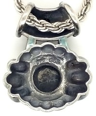 Vintage 925 Sterling Silver Modernist Black Onyx Pendant Necklace 20.1 Grams