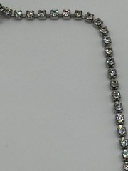 Vintage Weiss Necklace Clear Rhinestone Baguette Choker Silver Tone