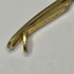 Vintage Heraldic Gold Tone Collar Bar Pin Tension Clip – Mid Century Traditional