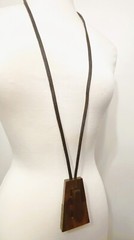 Gerda Lynggaard Monies Leather Wood Pendant Necklace