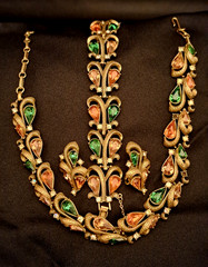 1950’s Adolph Katz Era CORO Scheherazade Jewel Tone 3 Piece Rhinestone Demi Set