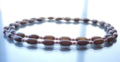 Vintage Czech Czechoslov Hollow Glass Bead Necklace 99cm 1930s Export Flapper