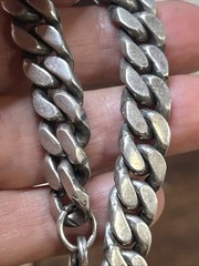 57. Vintage Sterling silver 925 Curb Link Chain Bracelet 7 3/8″. 50.8g. Unsx